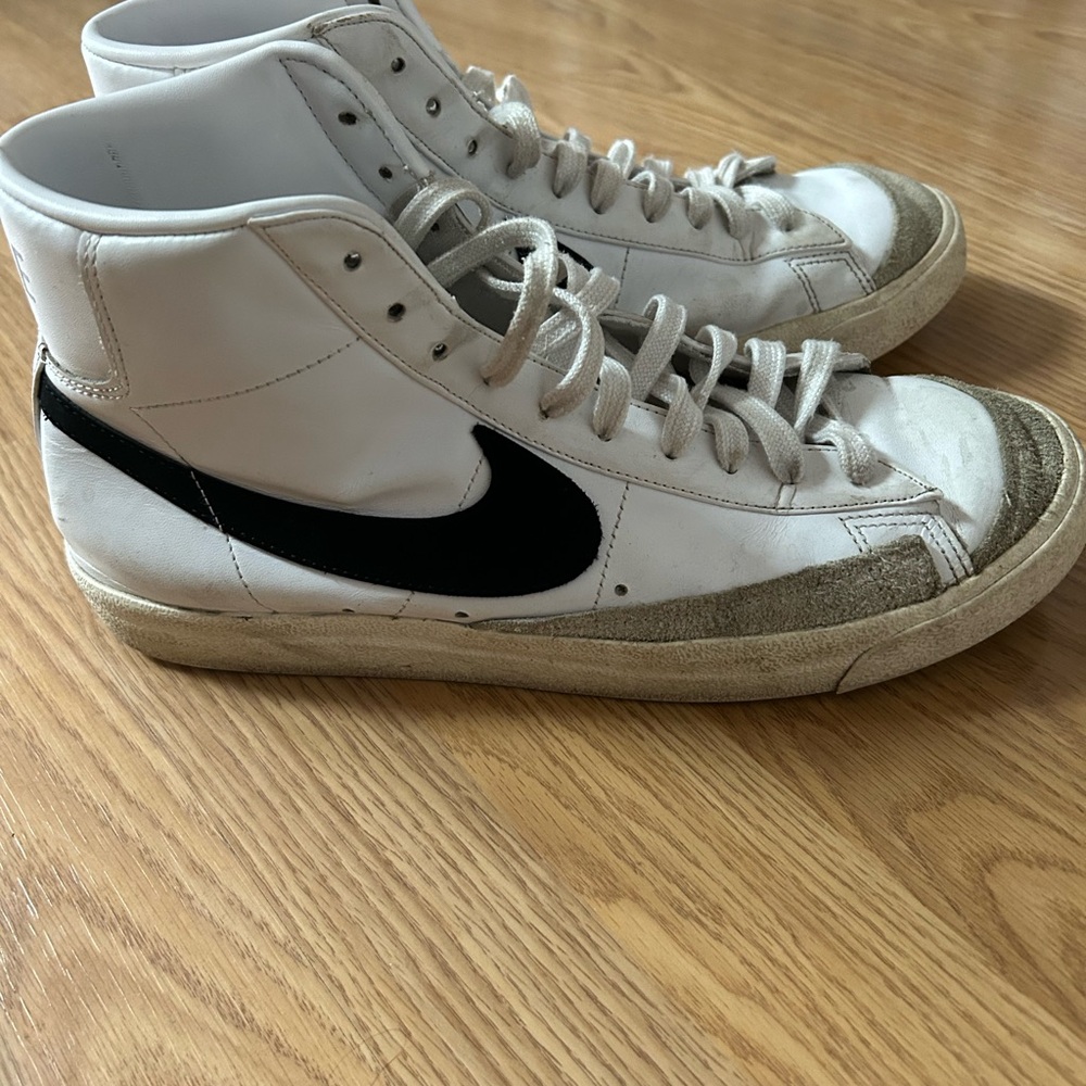 Nike White and Black High-Top Sneakers